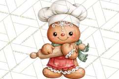 Downtown Gingerbread Town Characters Clipart PNG Product Image 4