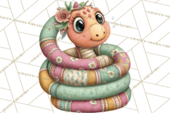 Cute Snake Clipart Pastel Reptile PNG Product Image 3