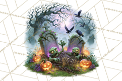 Halloween Graveyard Clipart PNG Product Image 5