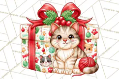 Multi Christmas Gifts Clipart PNG, Themed Wrapped Presents Product Image 2