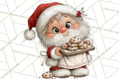 Santa Christmas Clipart, Cute Whimsical Santa PNG, Christmas Product Image 5