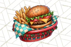 Christmas Retro Diner Clipart PNG 1950s Holiday Food & Decor Product Image 5