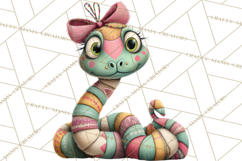 Cute Snake Clipart Pastel Reptile PNG Product Image 4