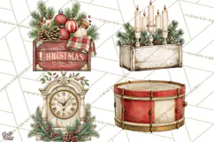 Vintage Farmhouse Christmas Decor PNG Product Image 1