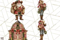 Western Christmas Clipart PNG, Cowboy Christmas, Rustic Product Image 1