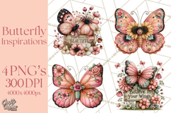 Inspirational Butterfly Sign Clipart PNG Product Image 1