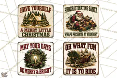 Vintage Christmas Metal Sign Clipart, Funny, Inspirational Product Image 1