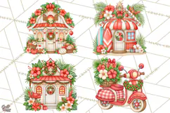 Tropical Christmas Village Clipart PNG, Christmas Village Product Image 1