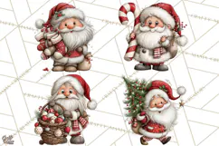 Santa Christmas Clipart, Cute Whimsical Santa PNG, Christmas Product Image 1
