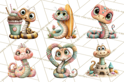 Cute Snake Clipart Pastel Reptile PNG Product Image 2