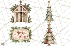 Vintage Farmhouse Christmas Decor PNG Product Image 1