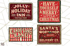 Vintage Christmas Signs Clipart PNG Product Image 1