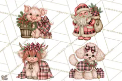 Buffalo Plaid Christmas PNG Clipart Product Image 1