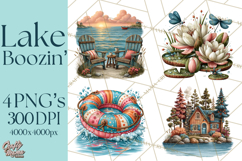 Lake Life Booze Clipart PNG Product Image 1