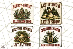 Vintage Christmas Metal Sign Clipart, Funny, Inspirational Product Image 1