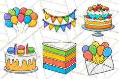Birthday Party Clipart PNG Graphics, Birthday PNG Product Image 2