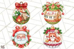 Multi Themed Christmas Ornament Clipart PNG Product Image 1