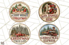 Mid Century Christmas Vintage Signs | Round Door Sign Design Product Image 1