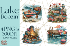 Lake Life Booze Clipart PNG Product Image 1