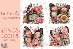 Inspirational Butterfly Sign Clipart PNG Product Image 1