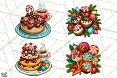 Cocoa Christmas Clipart, Chocolate Coffee Holiday PNG Product Image 1