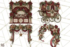 Christmas Circus Clipart, Vintage Christmas Circus PNG Product Image 1