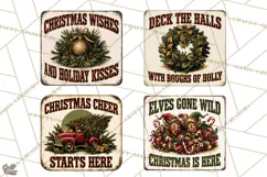 Vintage Christmas Metal Sign Clipart, Funny, Inspirational Product Image 1