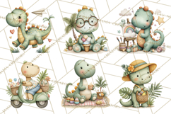 Cute Summer Dinosaur Clipart Sweet Treat Dino PNG Product Image 3