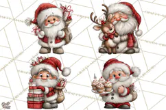 Santa Christmas Clipart, Cute Whimsical Santa PNG, Christmas Product Image 1