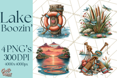 Lake Life Booze Clipart PNG Product Image 1