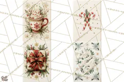 Christmas Mahjong Clipart, Holiday Mahjong Tiles PNG Product Image 1