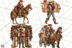 Western Christmas Clipart PNG, Cowboy Christmas, Rustic Product Image 1