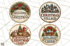 Mid Century Christmas Vintage Signs | Round Door Sign Design Product Image 1