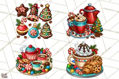Cocoa Christmas Clipart, Chocolate Coffee Holiday PNG Product Image 1