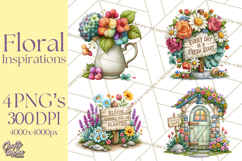 Heartfelt Inspirational Floral PNG Clipart Product Image 1