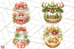 Multi Themed Christmas Ornament Clipart PNG Product Image 1