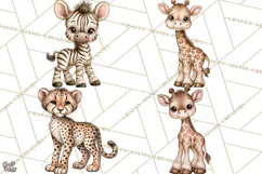 Safari Clipart African Animals Watercolor PNG Product Image 1