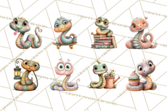 Cute Snake Clipart Pastel Reptile PNG Product Image 5