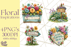 Heartfelt Inspirational Floral PNG Clipart Product Image 1