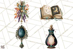 Vintage Witch Apothecary Clipart PNG, Halloween Magic Product Image 1