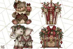 Christmas Circus Clipart, Vintage Christmas Circus PNG Product Image 1