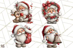 Santa Christmas Clipart, Cute Whimsical Santa PNG, Christmas Product Image 1