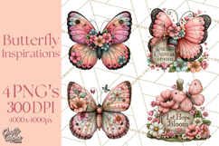 Inspirational Butterfly Sign Clipart PNG Product Image 1