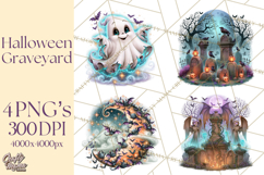 Halloween Graveyard Clipart PNG Product Image 1