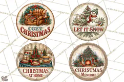Mid Century Christmas Vintage Signs | Round Door Sign Design Product Image 1