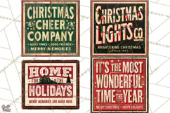 Vintage Christmas Signs Clipart PNG Product Image 1