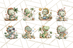 Cute Summer Dinosaur Clipart Sweet Treat Dino PNG Product Image 5