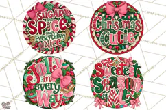 Whimsical Christmas Door Sign Clipart PNG, Merry and Bright Product Image 1