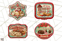 Retro Diner Style Christmas Signs PNG Product Image 1