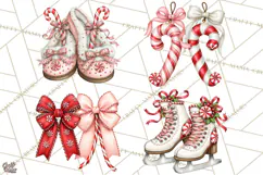Peppermint Christmas Treasures Clipart PNG, Candy Cane Product Image 1